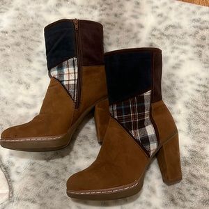 Tan and plaid boots